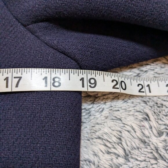 Jcrew Wool Coat Long Peacoat Hood Blue Navy Italian Stadium Cloth Nello Gori 2P - Picture 7 of 8